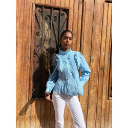 Camisa volantes azul