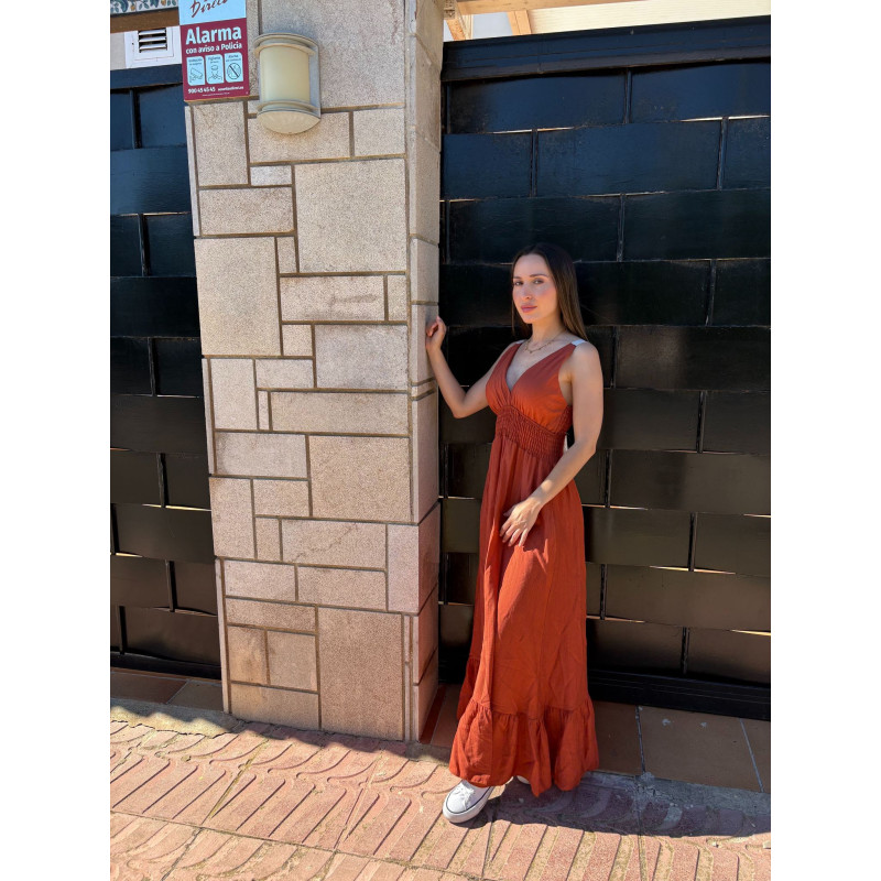 Maxi vestido teja
