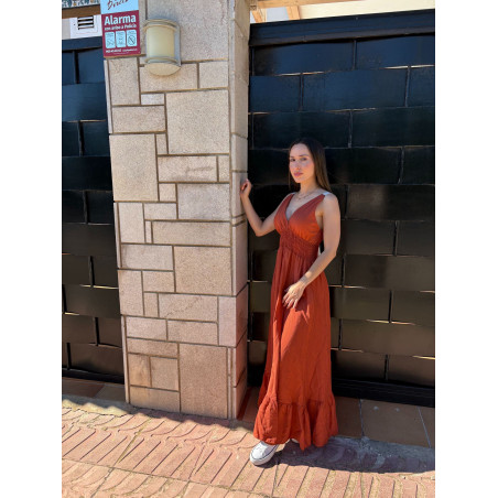 Maxi vestido teja