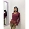 Camiseta Lace Touch - Color Granate