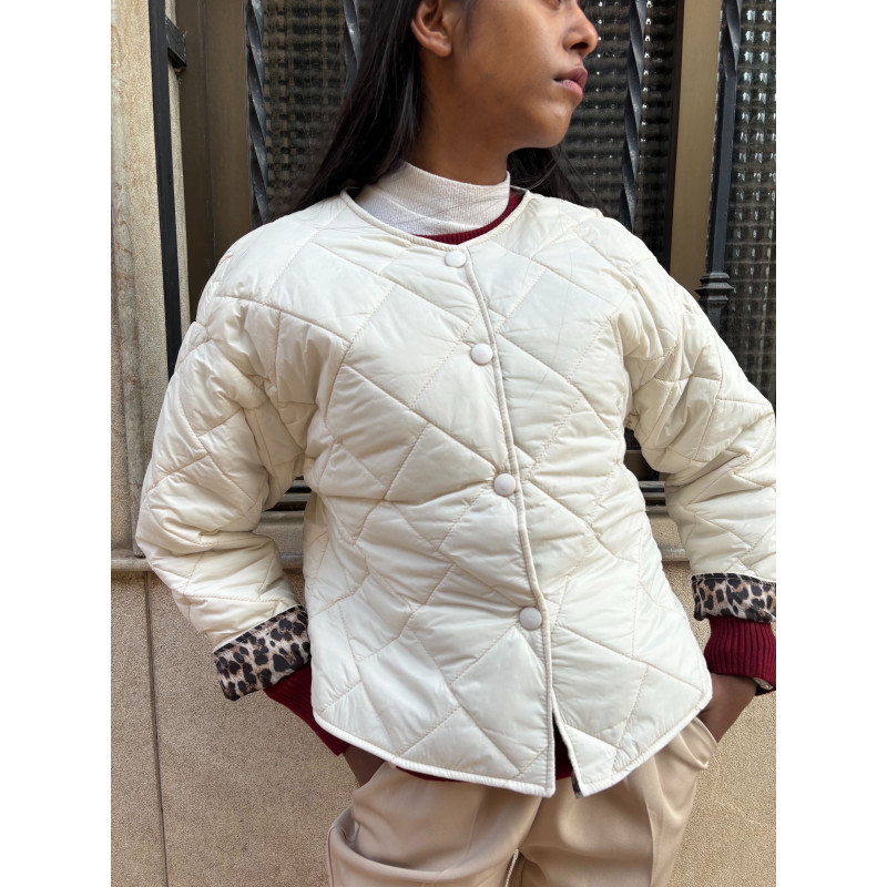 Chaqueta Beige Acolchada