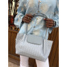Bolso Tote Trenzado azul celeste